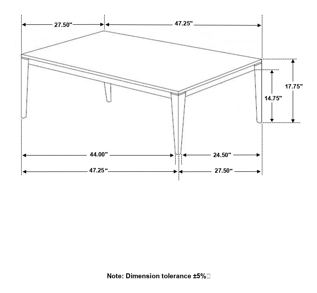 Mozzi Rectangular Faux Marble Coffee Table Grey and Black — view 7