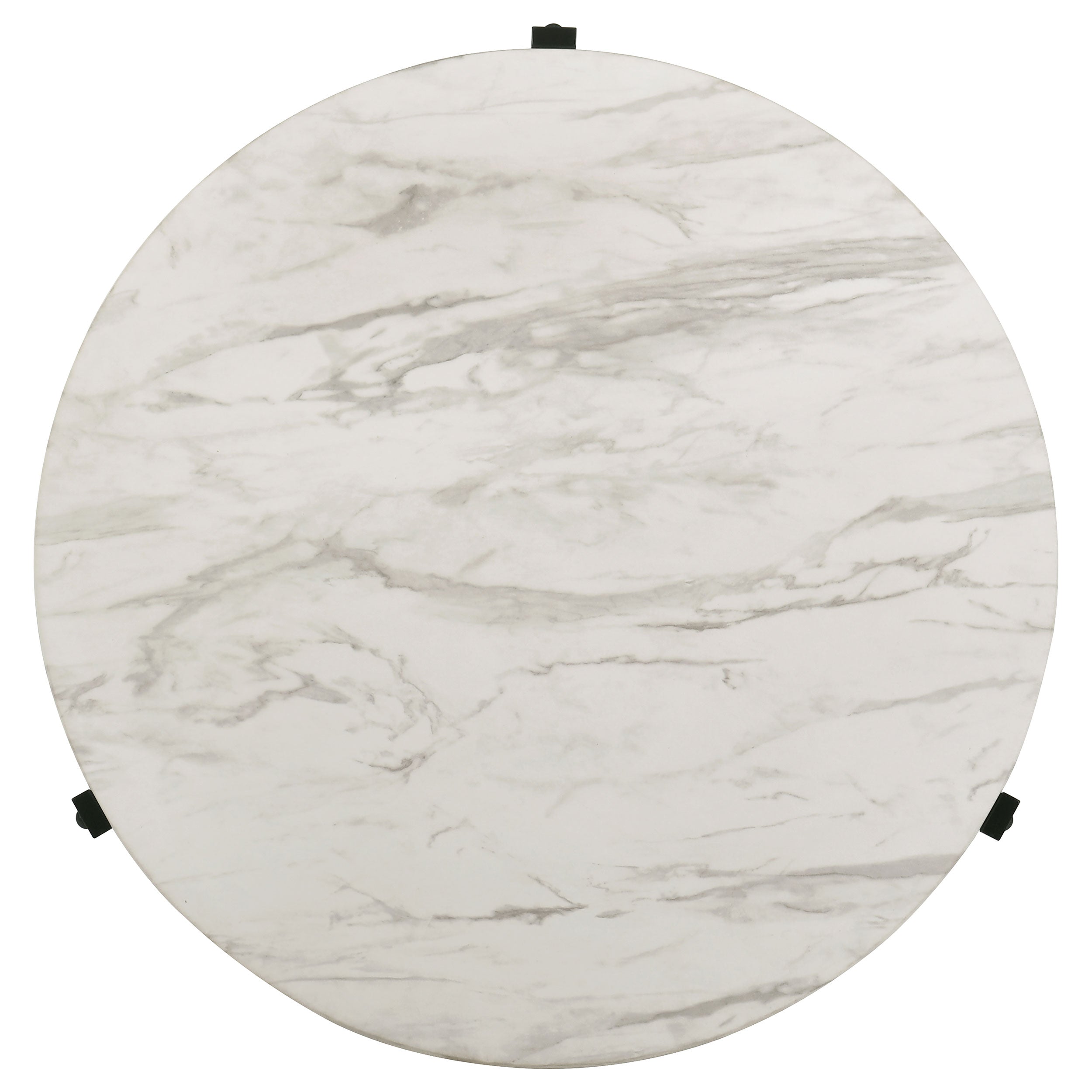 Tandi Round Faux Marble Coffee Table White and Black — view 4