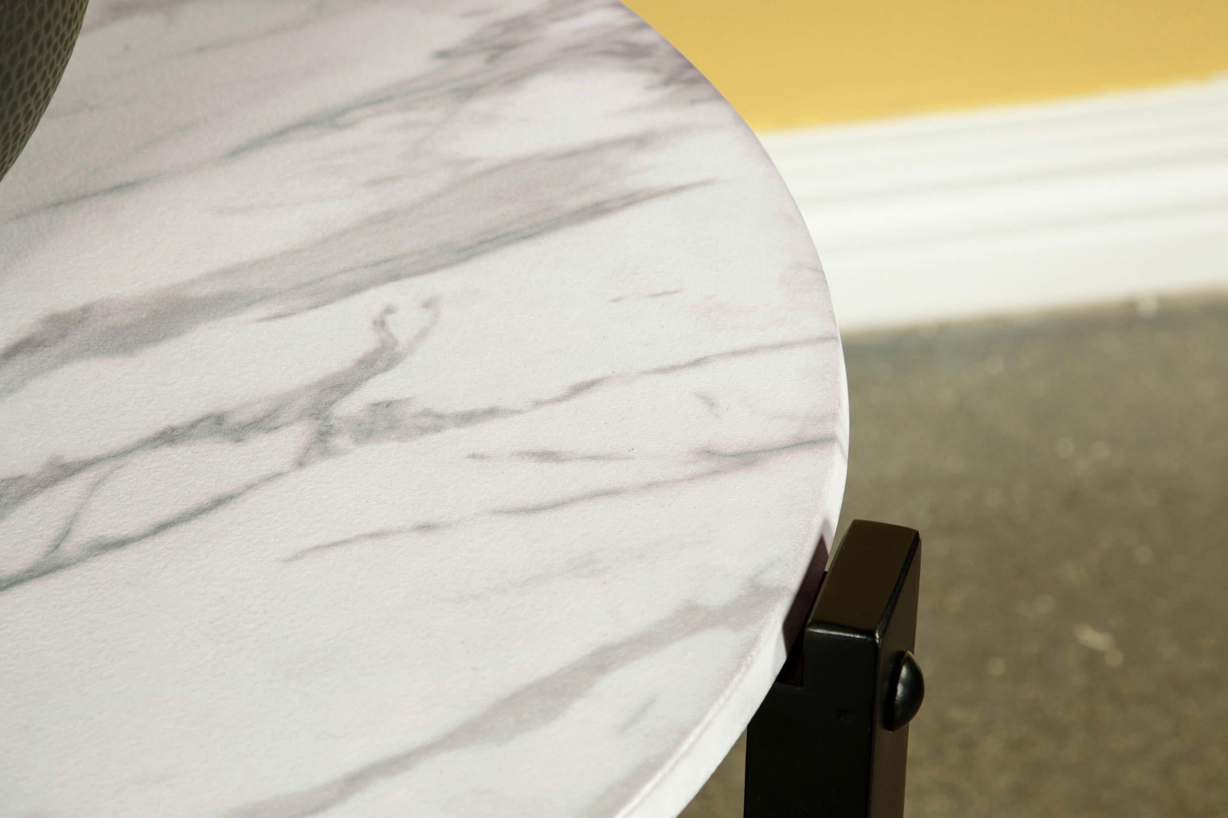 Tandi Round Faux Marble Coffee Table White and Black — view 5