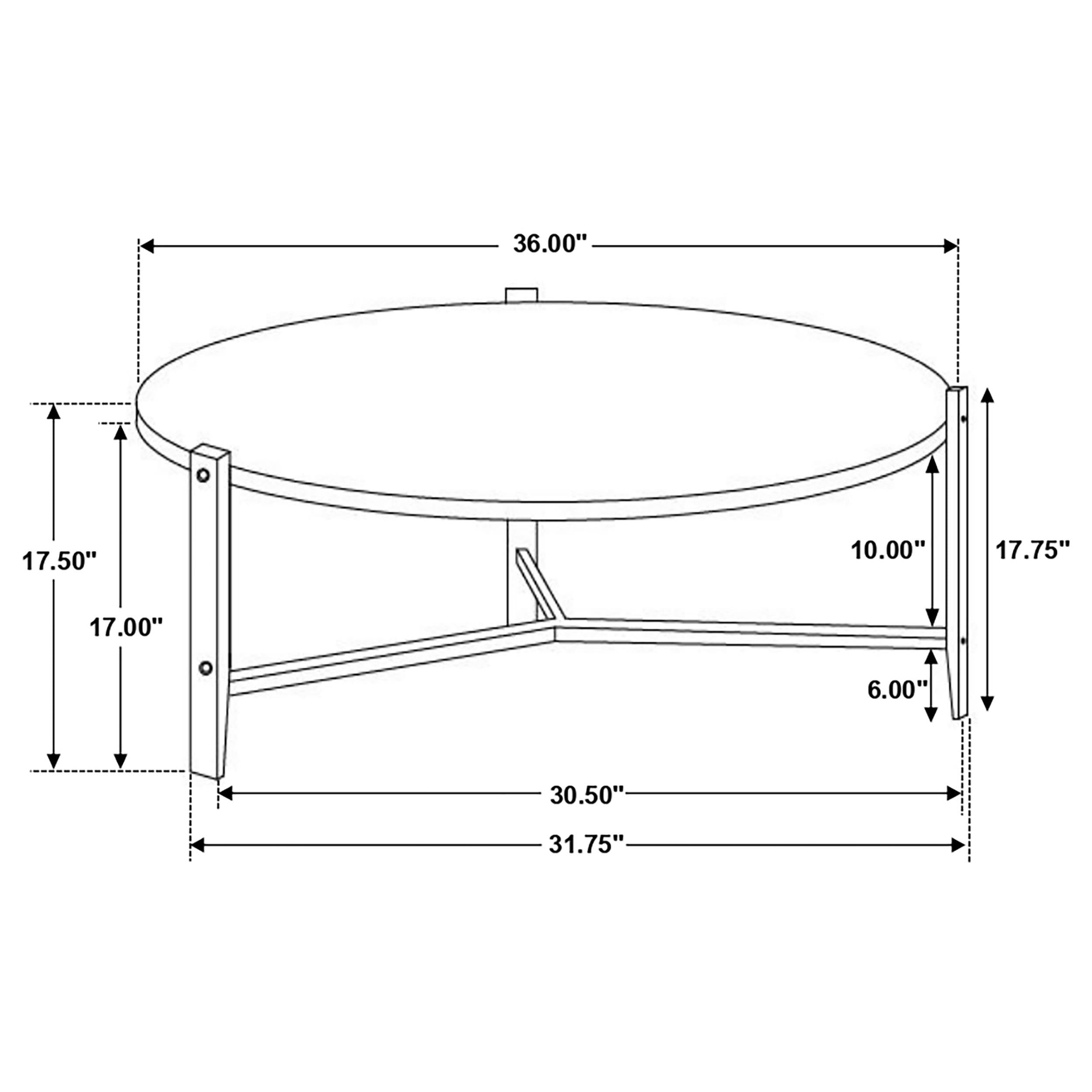 Tandi Round Faux Marble Coffee Table White and Black — view 10