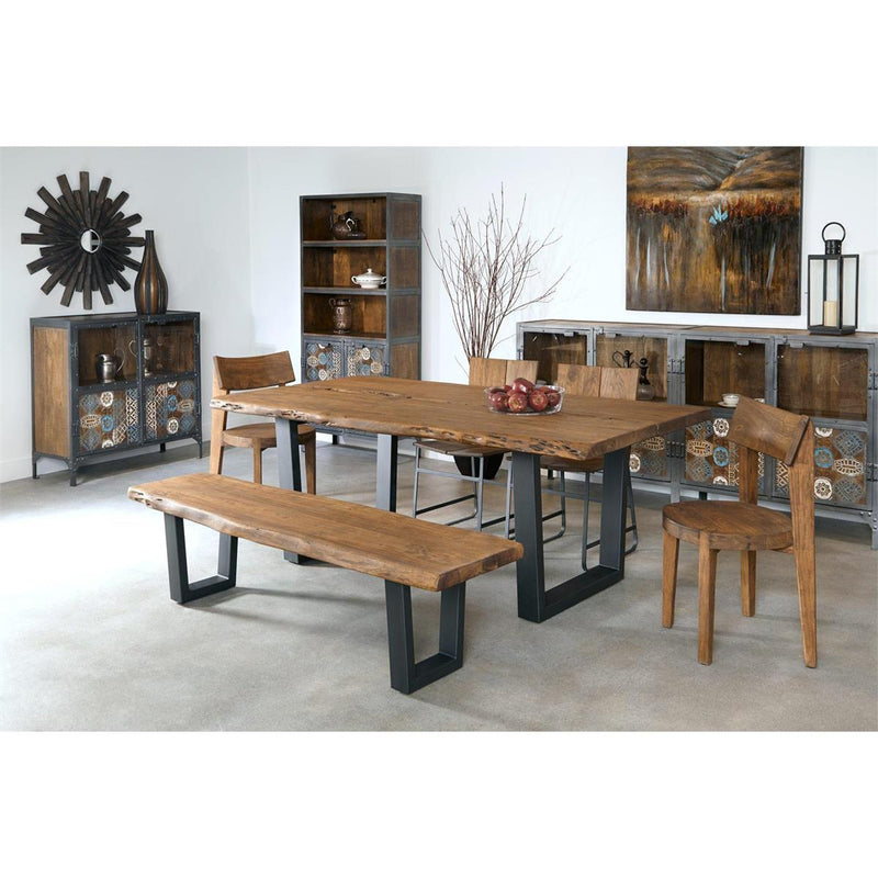 Knox Industrial Style Solid Acacia Wood Dining Bench