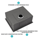 Modern Undermount Stainless Steel Kitchen Sink 16 Gauge, Deep Single Bowl