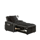 Convertible Velvet 3 In 1 Sofa Bed With Adjustable Sleeper Chair And Multi Pockets