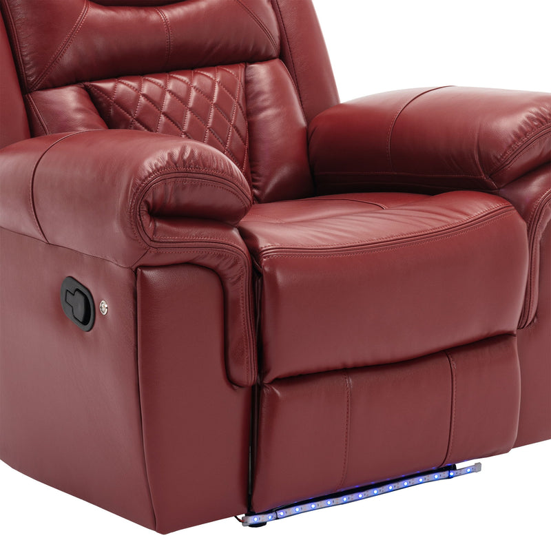 Home Theater Seating Manual Recliner Chair With Led Light Strip For Living Room