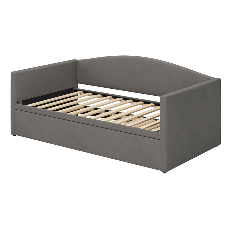 Daybed With Extended Pop Up Trundle, Upholstered Sofa Bed Daybed