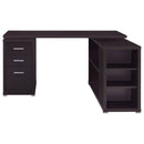Transitional L Shape Computer Desk With Multiple Storage And Built In File Cabinet