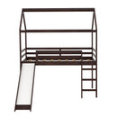 Twin Loft Bed with Slide, House Bed with Slide,Gray(OLD SKU :WF286245AAP)