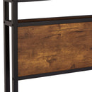 Modern Metal Platform Bed Frame With Wooden Headboard And Footboard, USB Charging Station, LED Lights, 2 Drawers