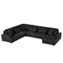 Oversized Sectional Sofa U - Shaped Sofa Couch Modern Sofa Upholstered In Soft Corduroy With A Chaise Lounge For Living Room