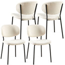 Boucle Dining Chairs, Dining Chairs With Metal Legs For Dining Room, Kitchen, Living Room