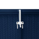 2 Doors Metal Storage Cabinet Display Cabinet With Glass Doors Metal Kitchen Sideboard Buffet Cabinet Glass Storage Cabinet For Dining Room Living Room Bedroom - Dark Blue