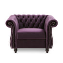 Nexuson - Upholstered Chesterfield Chair With Deep Tufted And Nailhead Trim