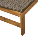 Hampton - Style Wood And Wicker Chaise Lounge With Adjustable Features And Natural - Natural