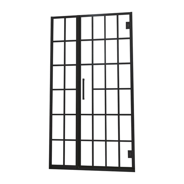 Frameless Pivot Shower Door With Pattern Glass, Open Entry Design