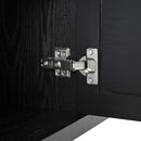 Stylish Storage Cabinet Sideboard With Unique Geometric Circle Door Design - Black