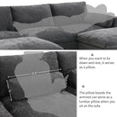 Modular Sectional With Storage Pockets, 5 Seat U Shaped Couch Set With Pillows, Free Combination Modern Cloud Sofa With 2 Movable Ottoman