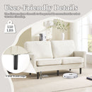 Mid Century Modern Loveseat Sofa With USB Ports, Removable Pillow Cover
