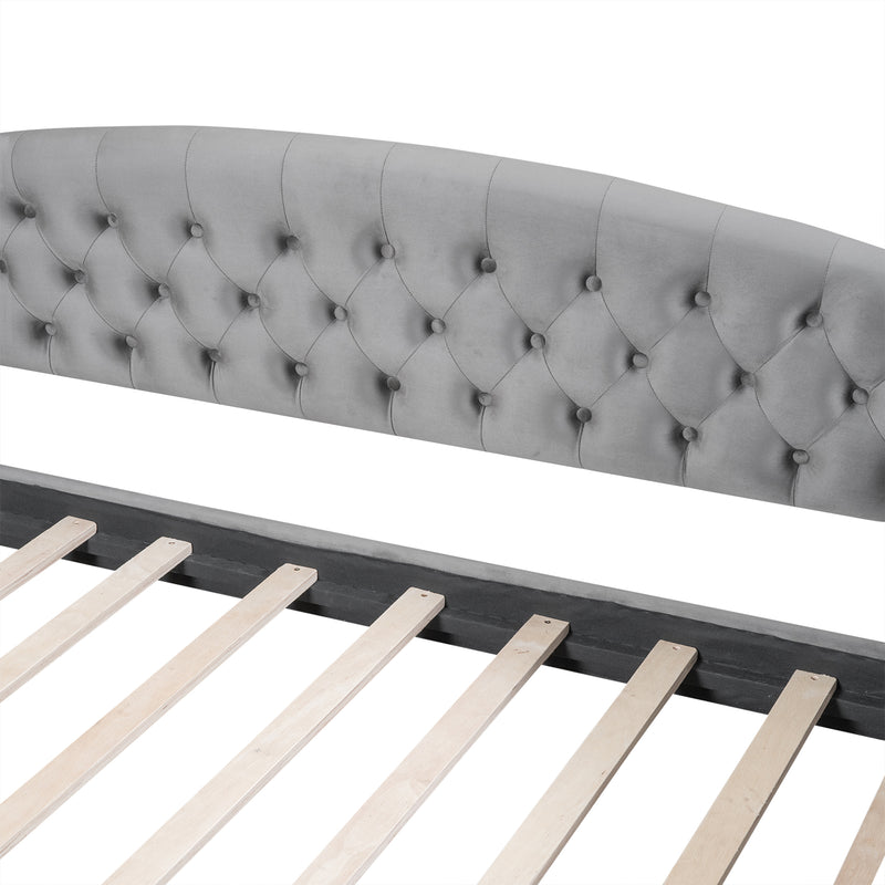 Modern Luxury Tufted Button Daybed, Full, Gray (Old SKU: SM001009AAE)