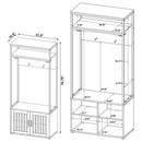 Quincy - 2 Door Coat Rack Hall Tree Storage Bench - Dark Pine