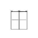 Frameless Shower Door, Double Sliding Shower Door, Clear Tempered Glass Shower Enclosure With Square Rail, Double Side Easy Clean Coat, Finished With Buffer