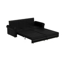 3 In 1 Convertible Sleeper Sofa With Nailhead Trim & Rolled Arm