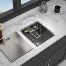 Modern Undermount Bar Sink With Folding Faucet