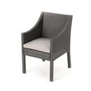 Outdoor Rattan Dining Chair With Straight Legs And Sloped Arms (Sey of 2)