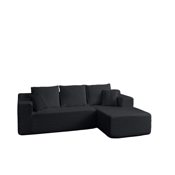 Modular Cloud Sectional Couch With L Shape Chaise - Black