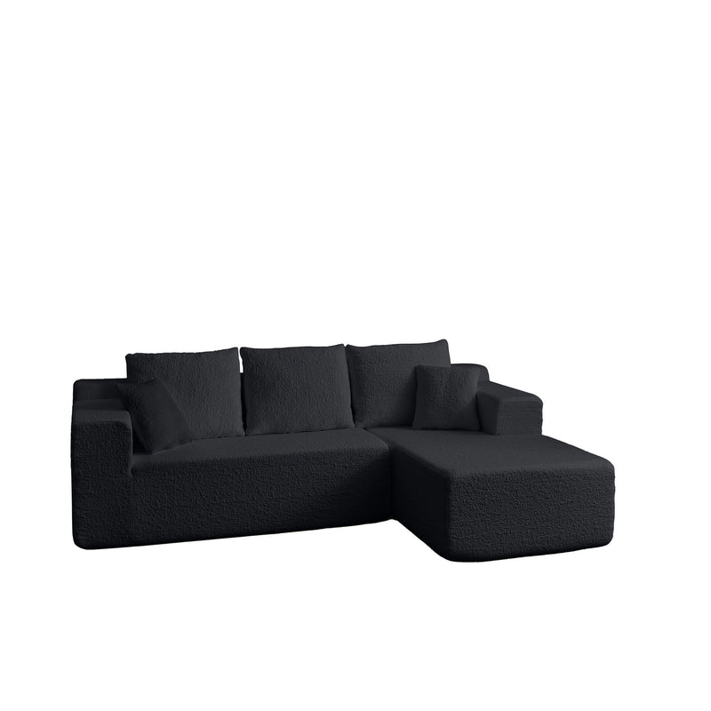 Modular Cloud Sectional Couch With L Shape Chaise - Black