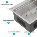 Waterfall Kitchen Sink With Pull Out Faucet & Cup Washer