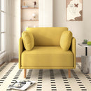 Modern Upholstered Accent Chair With Soft Cushions, Sleek Armrest Design