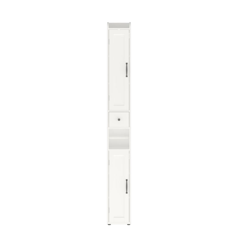Slim Tall Bathroom Storage Cabinet With Adjustable Shelves, 2 Doors Freestanding Cabinet - White