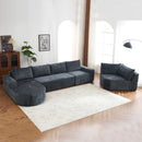 U-Shaped Oversized Modular Cloud Sectional Sofa With Deep Seat For Living Room