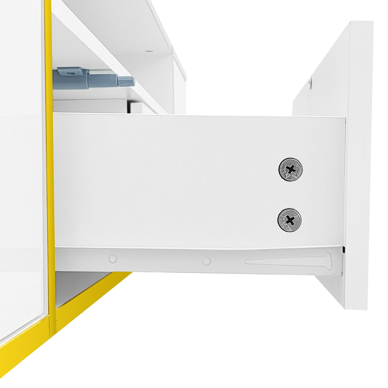 TV Stand For TVs Up To 80", Entertainment Center With 2 Shelves And LED Lights