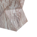 Round Outdoor Geometric End Table - Marble