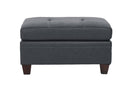 Genuine Leather Black Tufted 6pc Sectional Set 2x Corner Wedge 2x Armless Chair 2x Ottomans Living Room Furniture Sofa Couch