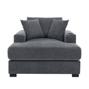 Oversized Chaise Lounger Modern Style Sofa Couch, With Pillows, Charge Station & Cup Holders