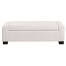 Textured Boucle Ottoman Bench With Hinged Lid For Seating And Storage - Beige
