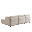 Modern Minimalist Corduroy Combination Sofa With 2 Comfort Cushions With USB & C Charging Ports