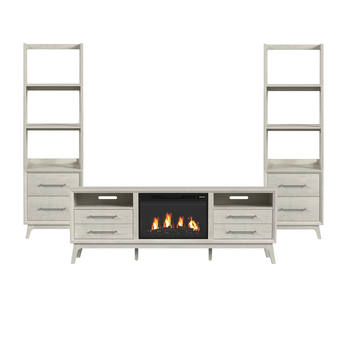Westland Entertainment Unit With 71" TV Console in White by Elements International, view 2