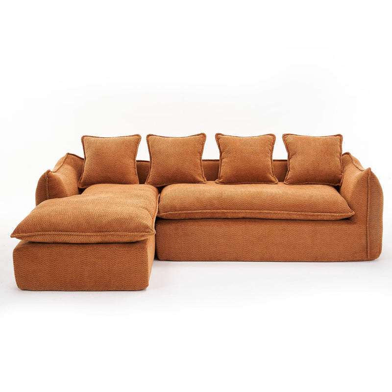 Sofa Deep Seat Sofa 3 Seater For Living Room Oversized Comfy Sofa L - Shape Sofa Couch With Chaise Home Furniture Sleeper Sectional Sofa For Apartment, Office Left Hand Facing