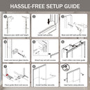 Double Sliding Shower Door, Semi-Frameless Bypass Bathroom Sliding Door With 1/4" (6 Mm) Tempered Glass For Walk-In Shower