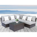 Comfortable Modern Patio Rattan Sectional Set With Cushions