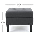 Ottoman With Birch Wood Legs And Cushioned Top For Comfort