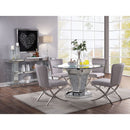 Noralie - Dining Table - Mirrored, Faux Diamonds & Clear Glass - Atlantic Fine Furniture Inc