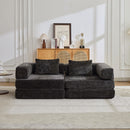 Convertible Floor Sofa Bed With Pillow Back Support Armrest