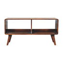 Curved Double Slot Media Unit - Dark Brown