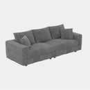 Plush Corduroy 4 Seat Sofa, Modern Comfy Upholstered Sofa Cloud Couch, Deep Seat Couches With Soft Pillows