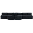 Upholstered Sofa Free Combined Sofa Couch With 2 Chaise Lounge And Five Back Pillows For Living Room
