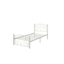 Twin Size Unique Flower Sturdy System Metal Bed Frame with Headboard and Footboard